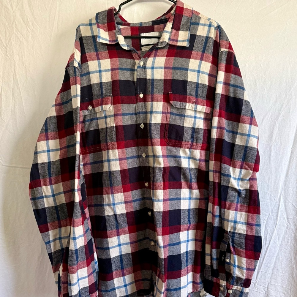 Goodfellow & Co Red and Blue Flannel Plaid Casual Shirt